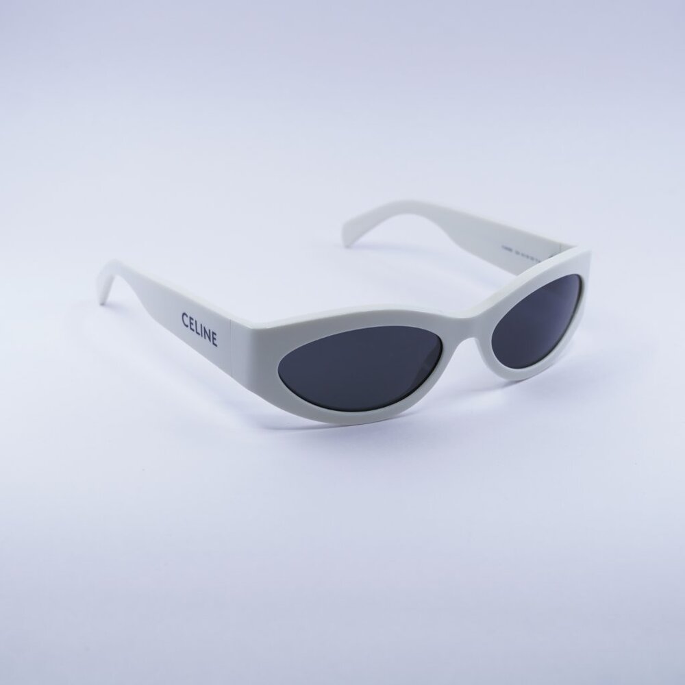 Celine CL40288I 25A MONOCHROMS Sunglasses Ivory Cat Eye Frame, Grey Lenses - Picture 5 of 10